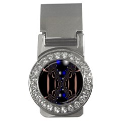 An Interesting Mix Of Blue And Other Colours Balls Money Clips (cz) 