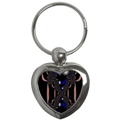 An Interesting Mix Of Blue And Other Colours Balls Key Chains (heart)  by Nexatart