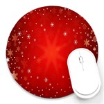 Red Holiday Background Red Abstract With Star Round Mousepads Front