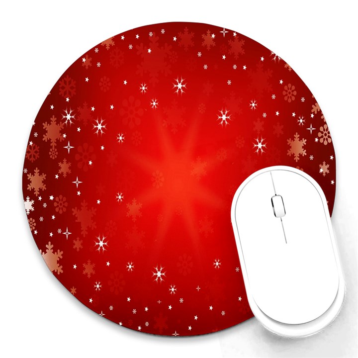 Red Holiday Background Red Abstract With Star Round Mousepads