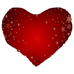 Red Holiday Background Red Abstract With Star Large 19  Premium Heart Shape Cushions Back