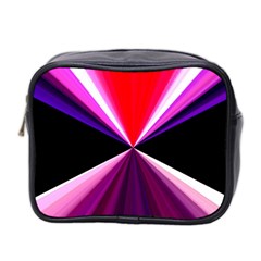 Red And Purple Triangles Abstract Pattern Background Mini Toiletries Bag 2-side by Nexatart