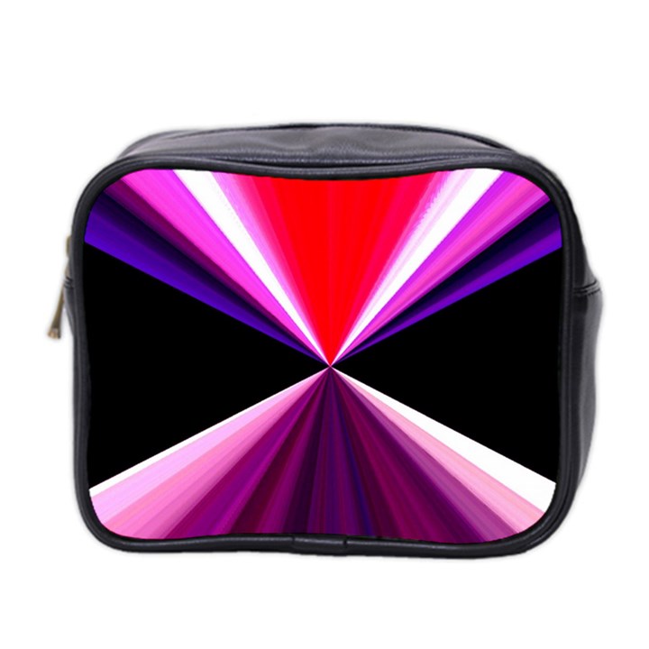 Red And Purple Triangles Abstract Pattern Background Mini Toiletries Bag 2-Side