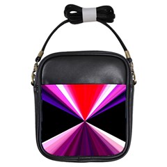 Red And Purple Triangles Abstract Pattern Background Girls Sling Bags by Nexatart