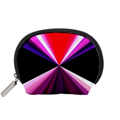 Red And Purple Triangles Abstract Pattern Background Accessory Pouches (small)  by Nexatart