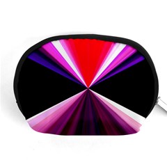 Red And Purple Triangles Abstract Pattern Background Accessory Pouches (medium)  by Nexatart