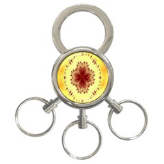 Yellow Digital Kaleidoskope Computer Graphic 3-ring Key Chains by Nexatart