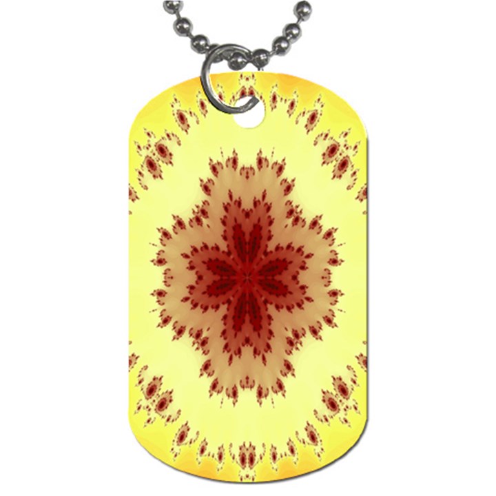 Yellow Digital Kaleidoskope Computer Graphic Dog Tag (One Side)