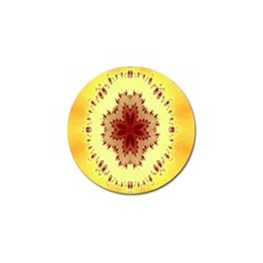 Yellow Digital Kaleidoskope Computer Graphic Golf Ball Marker (4 Pack) by Nexatart