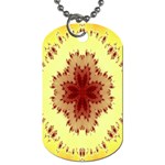 Yellow Digital Kaleidoskope Computer Graphic Dog Tag (Two Sides) Front