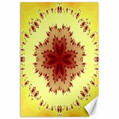 Yellow Digital Kaleidoskope Computer Graphic Canvas 12  X 18   by Nexatart