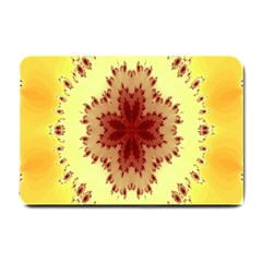 Yellow Digital Kaleidoskope Computer Graphic Small Doormat  by Nexatart