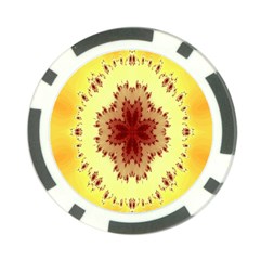 Yellow Digital Kaleidoskope Computer Graphic Poker Chip Card Guard by Nexatart