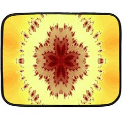 Yellow Digital Kaleidoskope Computer Graphic Double Sided Fleece Blanket (mini)  by Nexatart