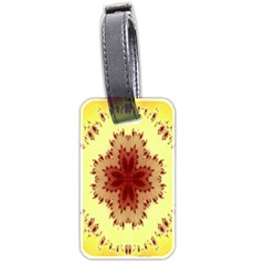 Yellow Digital Kaleidoskope Computer Graphic Luggage Tags (two Sides) by Nexatart