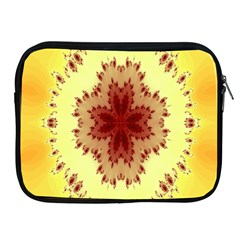 Yellow Digital Kaleidoskope Computer Graphic Apple Ipad 2/3/4 Zipper Cases by Nexatart