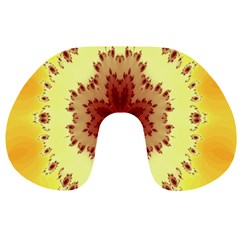 Yellow Digital Kaleidoskope Computer Graphic Travel Neck Pillows by Nexatart