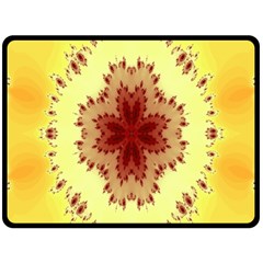 Yellow Digital Kaleidoskope Computer Graphic Double Sided Fleece Blanket (large)  by Nexatart