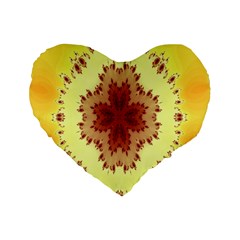 Yellow Digital Kaleidoskope Computer Graphic Standard 16  Premium Flano Heart Shape Cushions by Nexatart