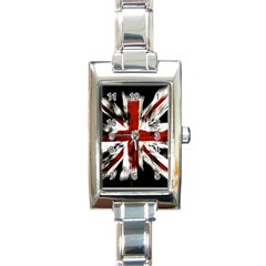 British Flag Rectangle Italian Charm Watch by Nexatart