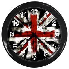 British Flag Wall Clocks (black) by Nexatart