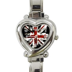 British Flag Heart Italian Charm Watch by Nexatart