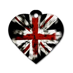 British Flag Dog Tag Heart (two Sides) by Nexatart