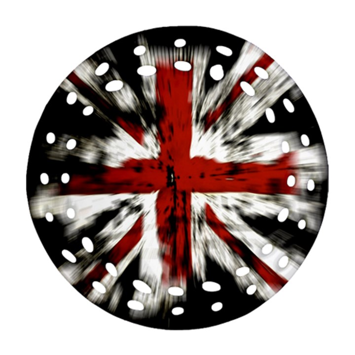 British Flag Round Filigree Ornament (Two Sides)