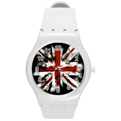 British Flag Round Plastic Sport Watch (m) by Nexatart