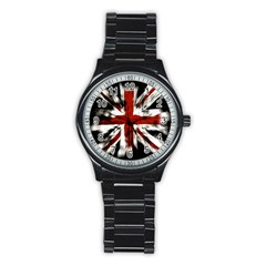 British Flag Stainless Steel Round Watch by Nexatart