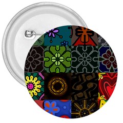 Digitally Created Abstract Patchwork Collage Pattern 3  Buttons by Nexatart