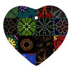 Digitally Created Abstract Patchwork Collage Pattern Ornament (heart) by Nexatart