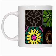 Digitally Created Abstract Patchwork Collage Pattern White Mugs by Nexatart