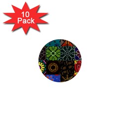 Digitally Created Abstract Patchwork Collage Pattern 1  Mini Magnet (10 Pack)  by Nexatart