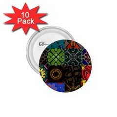 Digitally Created Abstract Patchwork Collage Pattern 1 75  Buttons (10 Pack) by Nexatart