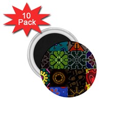 Digitally Created Abstract Patchwork Collage Pattern 1 75  Magnets (10 Pack)  by Nexatart