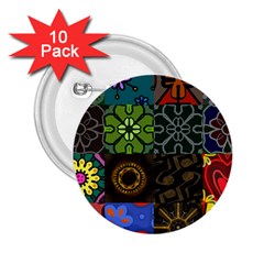 Digitally Created Abstract Patchwork Collage Pattern 2 25  Buttons (10 Pack)  by Nexatart