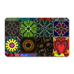 Digitally Created Abstract Patchwork Collage Pattern Magnet (rectangular) by Nexatart