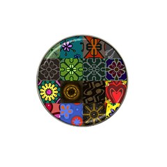 Digitally Created Abstract Patchwork Collage Pattern Hat Clip Ball Marker (10 Pack) by Nexatart