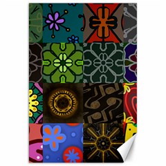 Digitally Created Abstract Patchwork Collage Pattern Canvas 20  X 30   by Nexatart