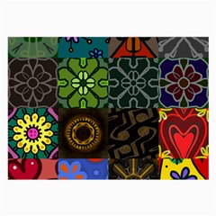 Digitally Created Abstract Patchwork Collage Pattern Large Glasses Cloth (2-side) by Nexatart