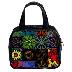 Digitally Created Abstract Patchwork Collage Pattern Classic Handbags (2 Sides) by Nexatart