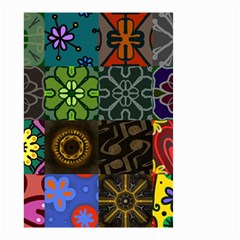 Digitally Created Abstract Patchwork Collage Pattern Small Garden Flag (two Sides) by Nexatart