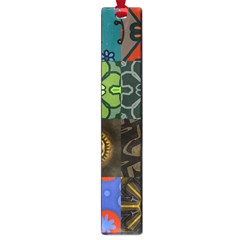 Digitally Created Abstract Patchwork Collage Pattern Large Book Marks by Nexatart