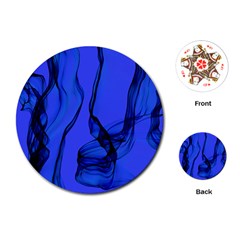 Blue Velvet Ribbon Background Playing Cards (round)  by Nexatart