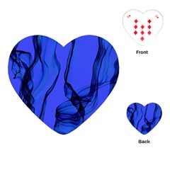 Blue Velvet Ribbon Background Playing Cards (heart)  by Nexatart