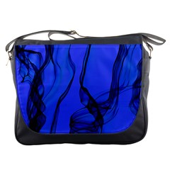 Blue Velvet Ribbon Background Messenger Bags by Nexatart