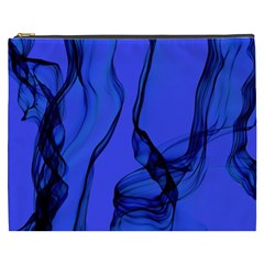 Blue Velvet Ribbon Background Cosmetic Bag (xxxl)  by Nexatart