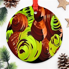 Neutral Abstract Picture Sweet Shit Confectioner Ornament (round) by Nexatart