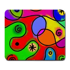 Digitally Painted Patchwork Shapes With Bold Colours Large Mousepads by Nexatart